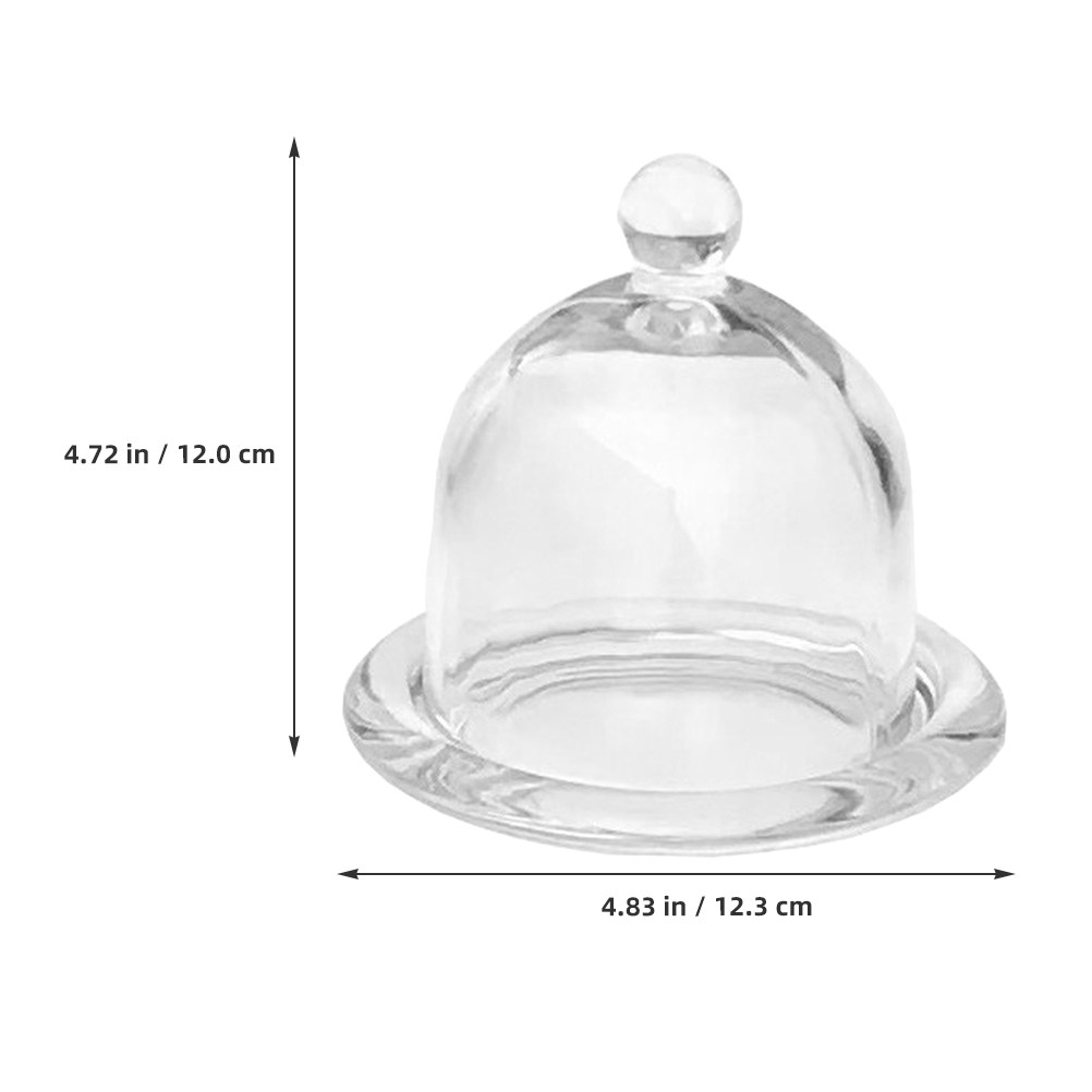 2Pcs Glass Mini Glass Cake Sta - Plastic Dome Clear ulasan dan harga