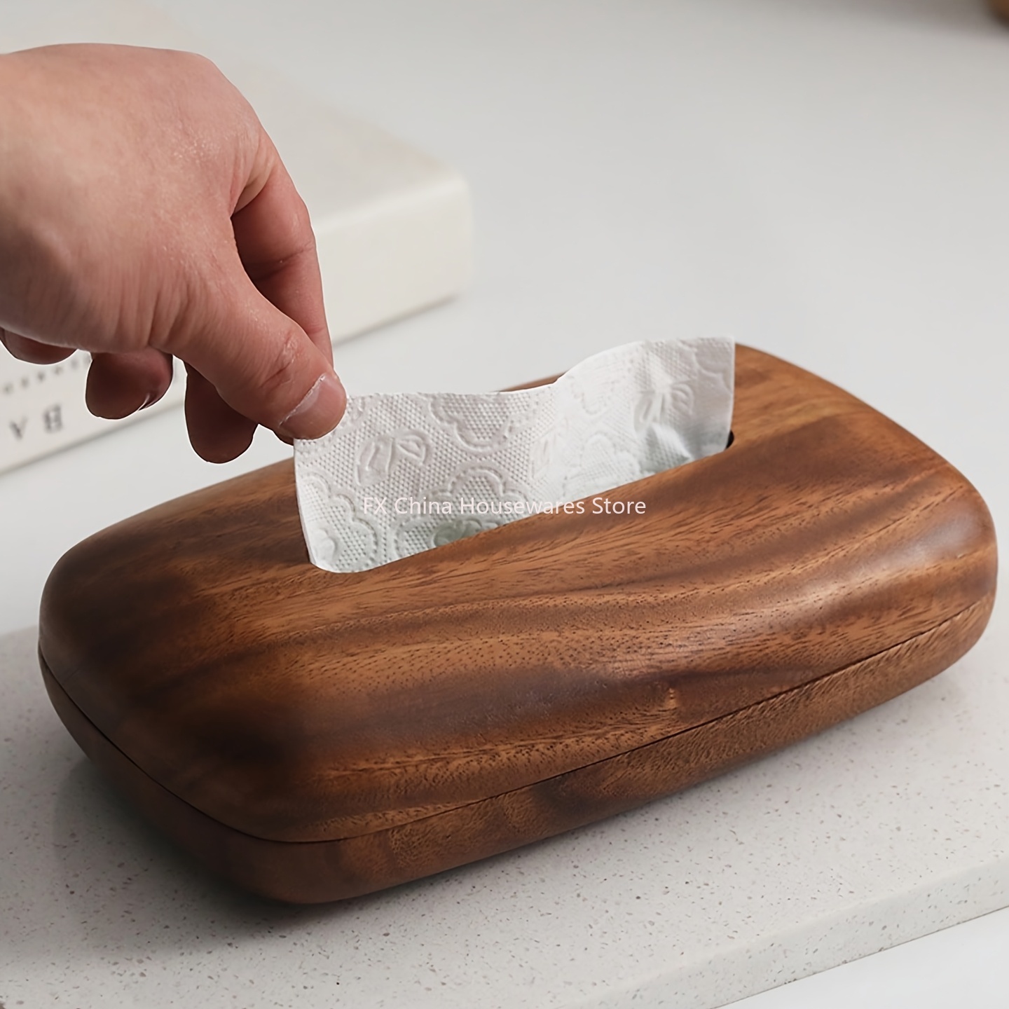 Walnut Wood Tissue Box Cover H - Agar Tissue Culture ulasan dan harga