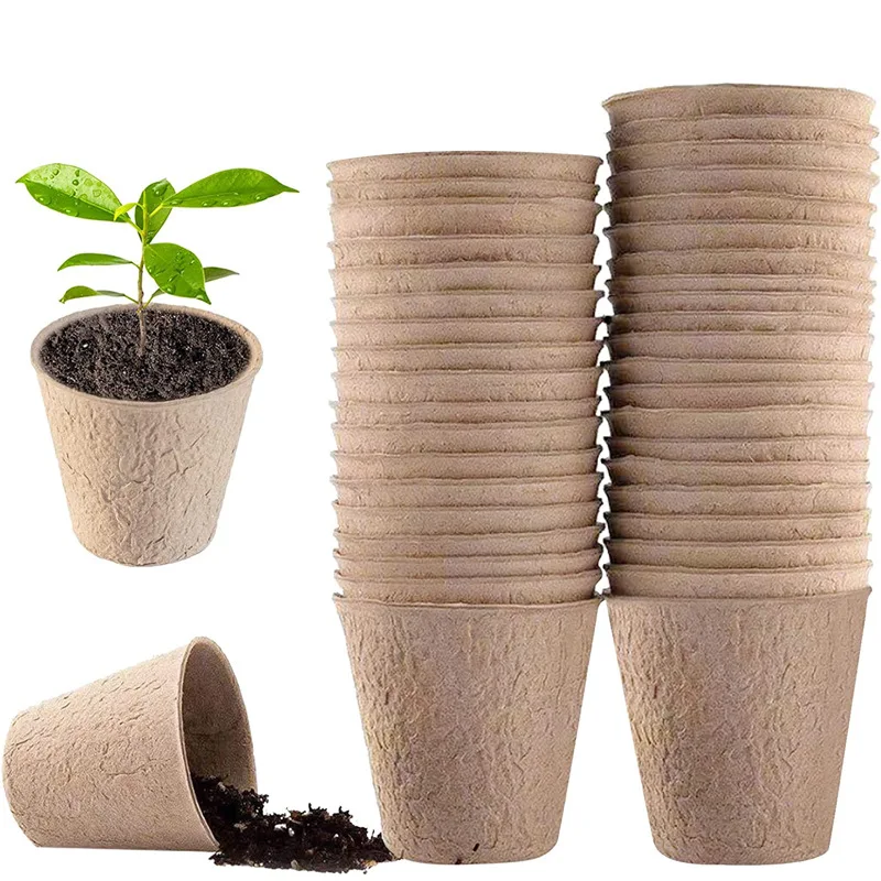 50 Pcs  Garden Round Peat Pots - Peat Pellet Tray ulasan dan harga